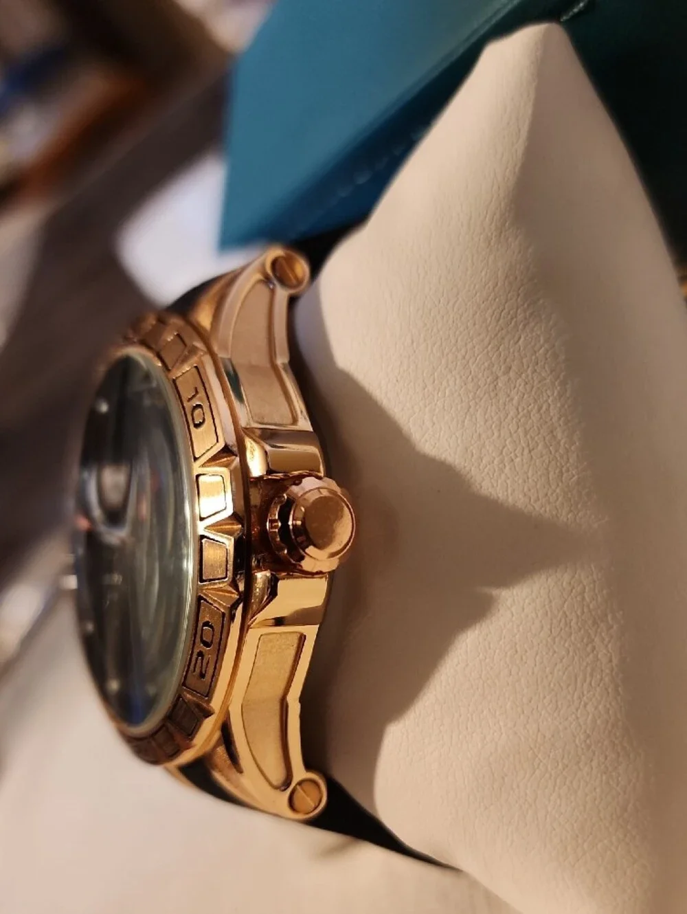 BiBi Rose Gold Case Watch with Black Strap